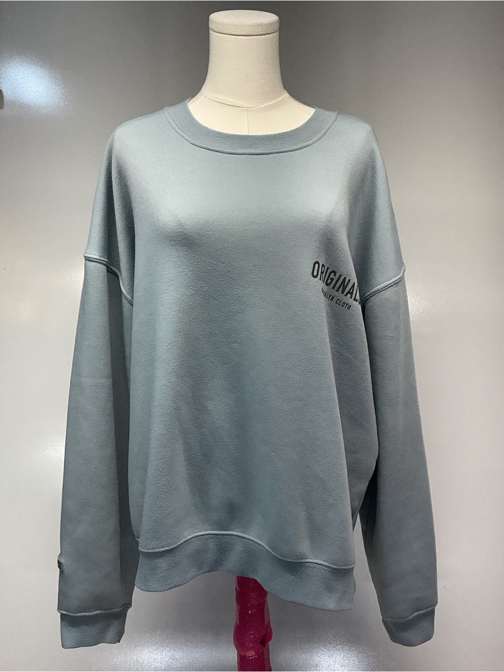 Brooklyn Cloth Originals Pearl Blue Oversized Fleece Crewneck Sweatshirt Men’s L - Picture 2 of 15
